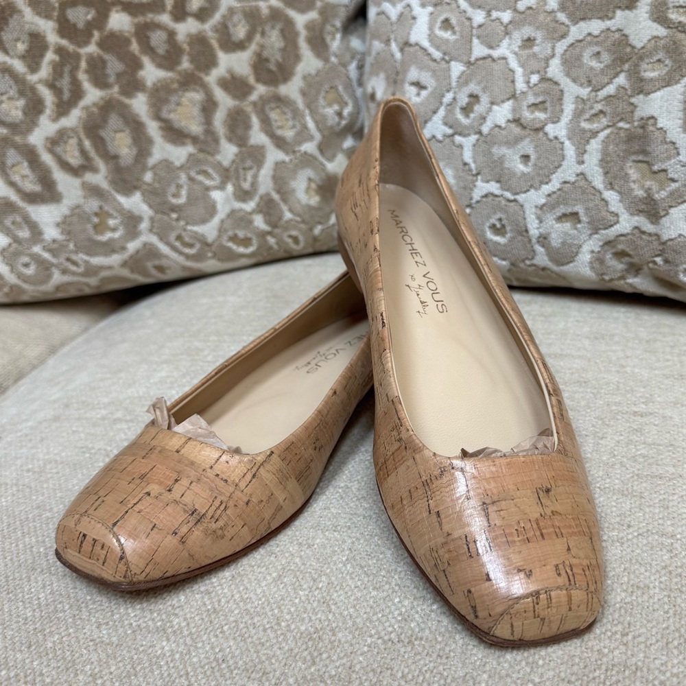 Marchez Vous xo Yeardley | Flats | Made in Italy | Square Toe | Cork | 9